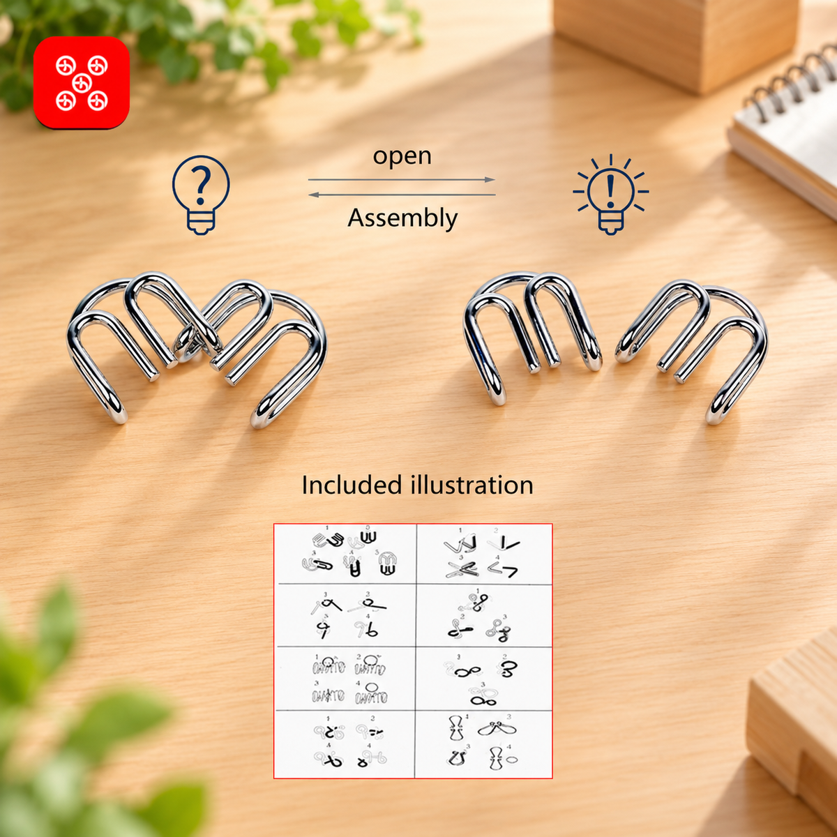 Metal Wire Puzzle Set – 24 Pieces