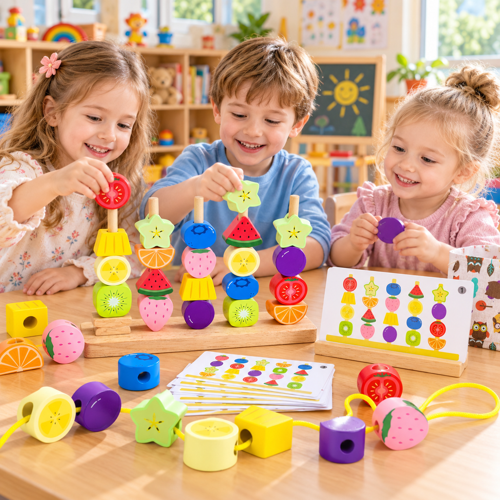 Montessori Wooden Bead Sorting Toy