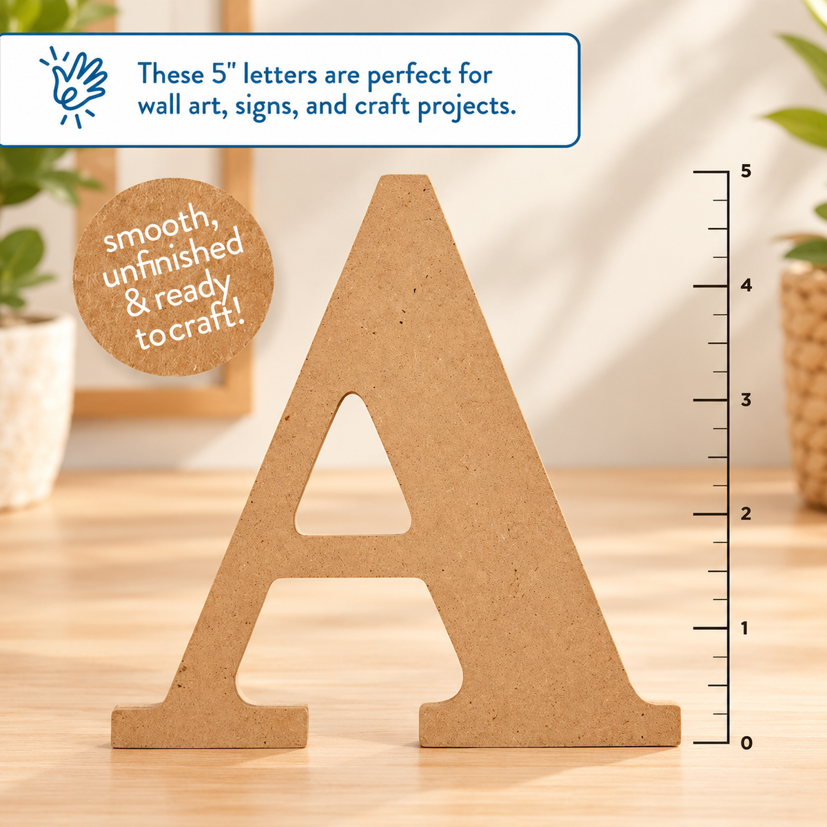 Wooden Craft Letter A – 5 Inch