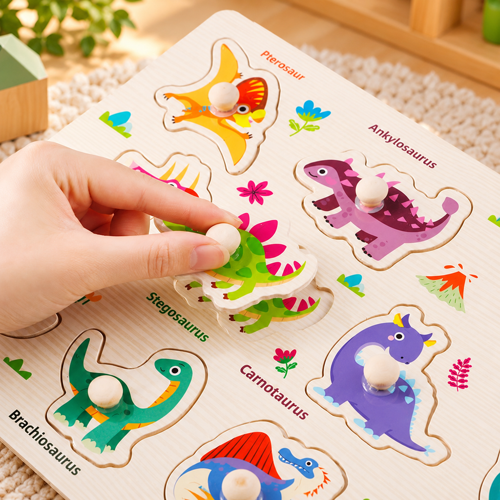 Wooden Peg Puzzle Set – 6 Pack